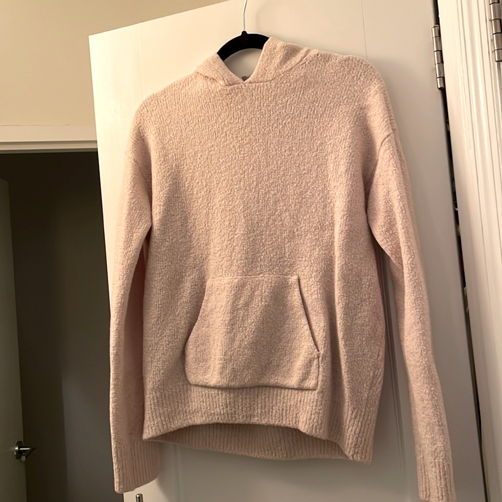 Vince cream boucle hooded sweater size M